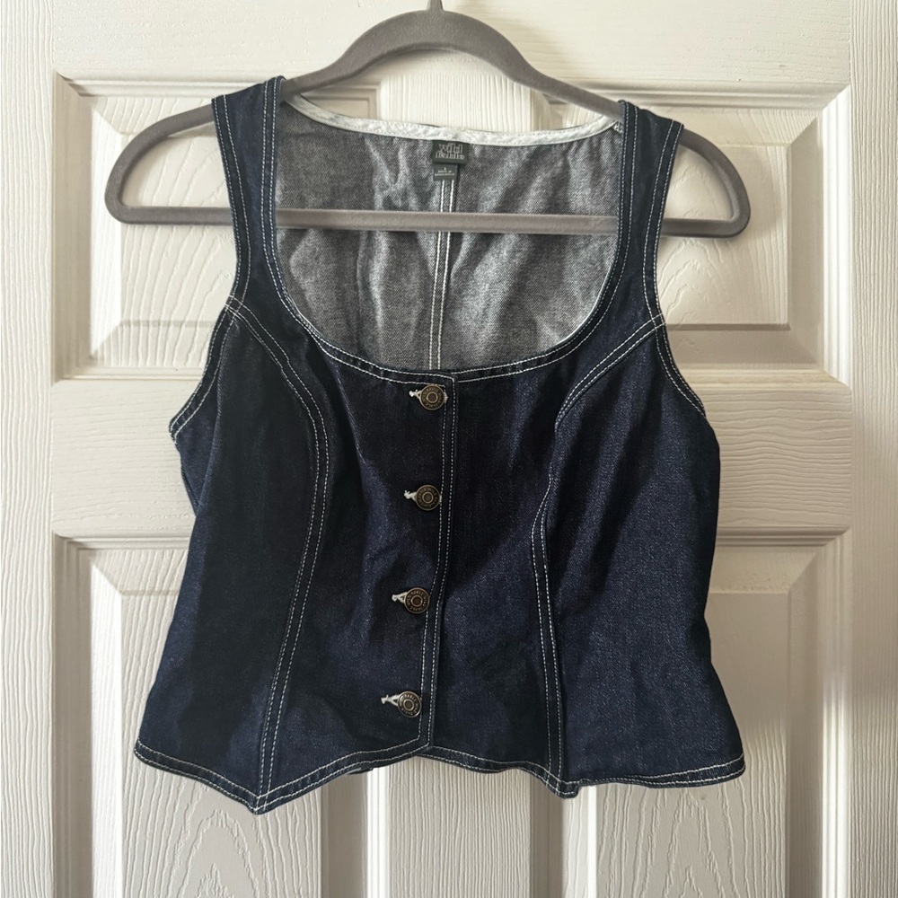 Wild Fable Denim Buttoned Corset Top